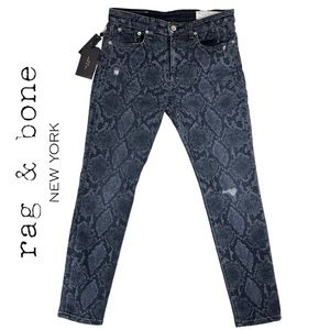 Rag & Bone | Women 29 | Grey Snake‎ Cate Mid-Rise Ankle Skinny Jeans